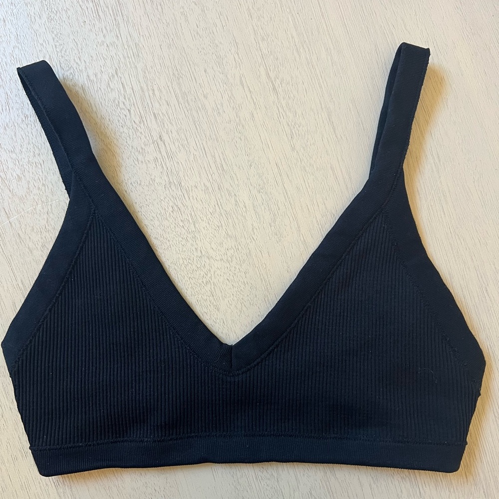 Black Ribbed Bralette